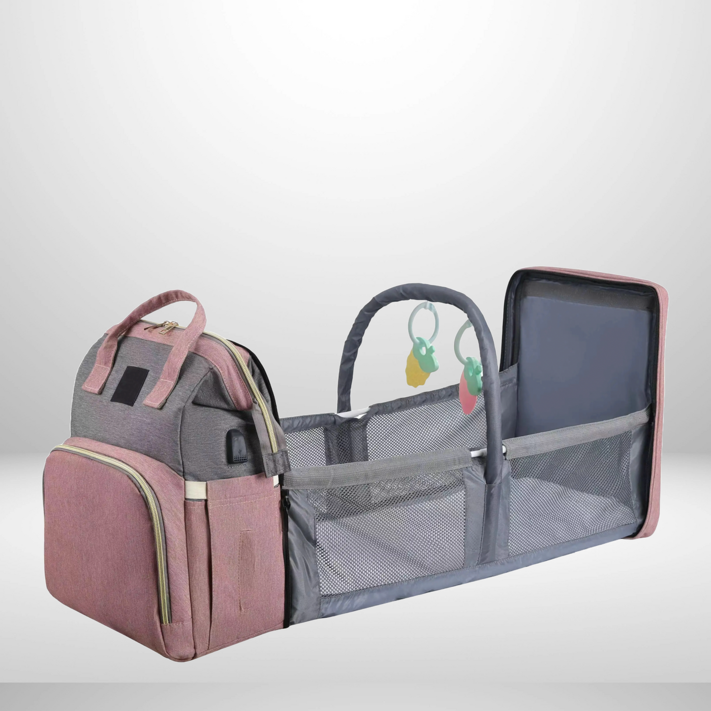 AnneKiti™ - Şık ve Fonksiyonel Bebek Bakım Çantası & Yatak